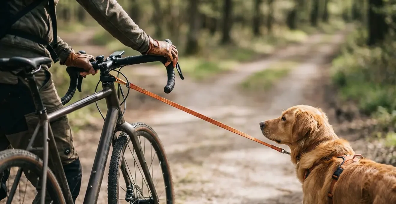 Entraînement aux directions en cani-VTT à un carrefour forestier