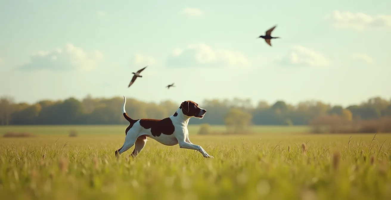 Jeune Braque adolescent de 8 mois explorant avec curiosité son environnement